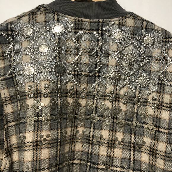 Free People Louie Embellished Oversize Bomber Jacket Size XS $428 - Picture 8 of 15